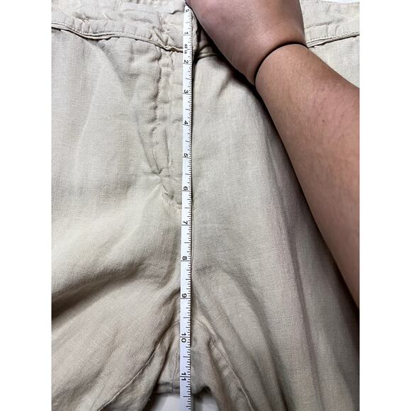 Chicos Pants Womens 1.5 (10) Beige Tan Wide Leg 100% Linen Airy Spring - Picture 8 of 9
